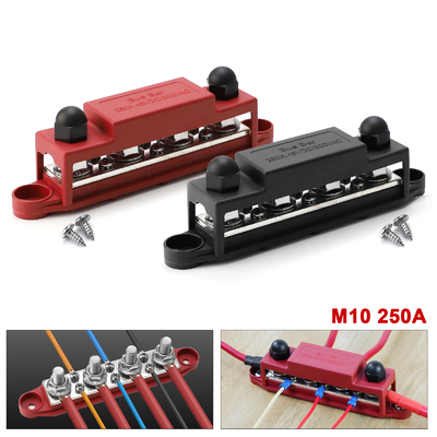 4 Post Power Distribution Block Bus Bar Dengan Tutup 250 Amp Rating Marine Automotive Terminal Block Power Distribution Bl