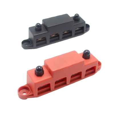 Red&Black Set M8 300A Bus Bar 4 Studs Power Distribution Terminal Block Dengan 300A Fuse Wire untuk RV Yacht