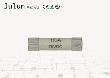 6x25mm 10a Fuse Keramik 75 Volt Tegangan Tinggi Dc Fuse dengan Tutup Tembaga Berlapis Perak