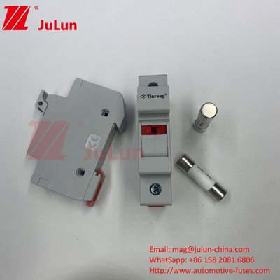 1000VDC 15A Solar PV Fuse Holder Dengan Fuse Solar PV Fuses 6A 10A 15A 20A 25A 30A Tegangan Tinggi Untuk Sistem Surya