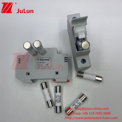 Fuse Surya Tegangan Tinggi 10A ~ 63A Untuk Inverter Photovoltaic Surya 500vdc 1000vdc 1500vdc