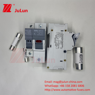 SeanRo Solar PV Din Rail Fuse Holder Untuk Fuse Link 10*38mm 1000V 15amp DC Fuse 25A