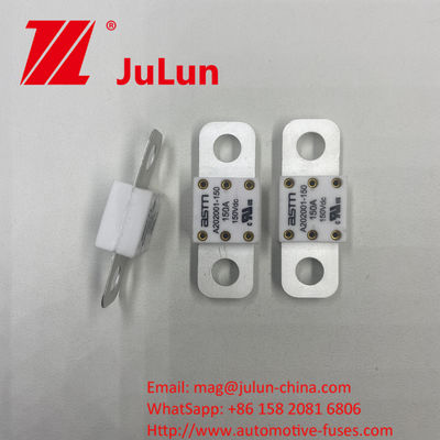 Fuse Keramik Otomotif ASTM A202001-200A 150VDC untuk Sistem Traksi EV Bahan Perak 20KA Kapasitas Patah 16-20KA 400A 500A