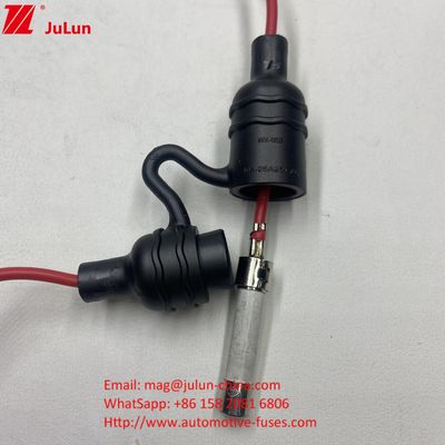Dengan kabel kawat UL IP68 tahan air Inline Fuse Holder Fuse Components Untuk 5*20 6*32mm Glass Ceramic Fuses