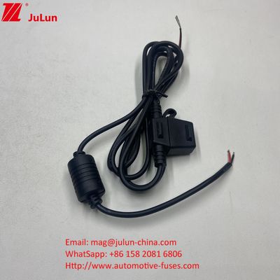 sekring 50A arus maksimum merah 10AWG kawat 280mm total panjang inline pemegang sekring