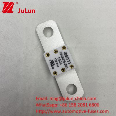 ASTM 400A 125VDC Keramik Metal Baterai Mobil Fuse Untuk Industri Otomotif 68 * 17.7 * 12mm