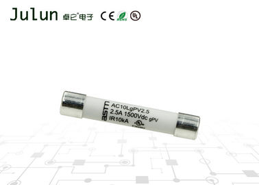 Porcelain 1500 VDC Tegangan Tinggi Fuse Keramik Thermal Fuse Perlindungan Photovoltaic 10 * 57mm