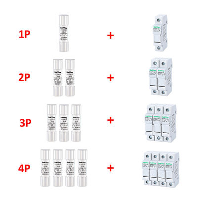 IEC Sertifikasi 10*38mm PV Fuse 20A 1000VDC Fuse Holder