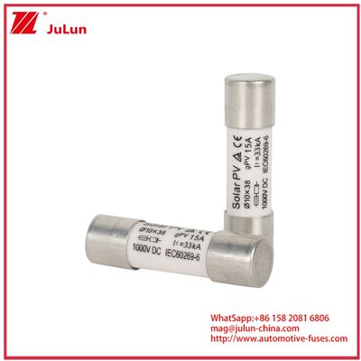 15A 1000VDC GPV Fuse 10*38 Untuk Sistem Tenaga Surya IEC60269-6