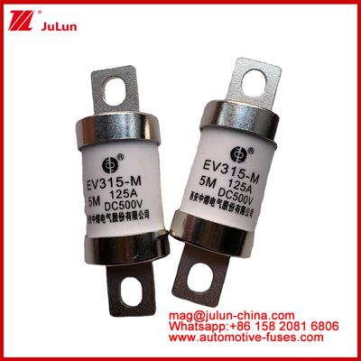 EV315-M 5M 125A HS 500VDC Truk Berat Tubular Kendaraan Listrik Fuse Constant Tembaga Dengan Penggunaan Kategori EV
