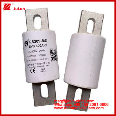 RS309-EVS 500A-C 500VDC 20KA GB Tubular Keramik Sistem Baterai Daya Fuse Keramik Otomotif Untuk Kendaraan Listrik Dan Sistem Daya Daya Drive