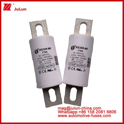 RS309-MF 175A 750VDC UL Fuse Keramik Tubular AR 750VDC/700AC IEC 20KA GB 5-800A untuk Kendaraan Listrik dan Sistem Tenaga