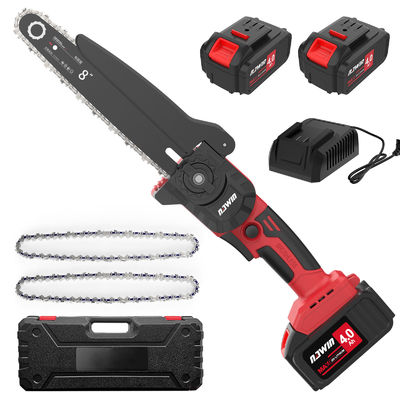 Satu tangan tahan lama 8 inci Kayu Chain Saw Motor Listrik Cordless Efisiensi Kerja Tinggi