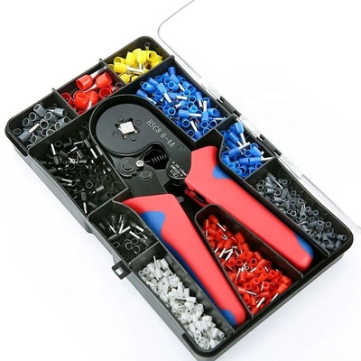 Tang Mini Crimping Manual dengan Berbagai Jenis Terminal 1200pcs Perlengkapan Tang Crimping Ferrule Kawat Mini Terisolasi Listrik Rumah Tangga