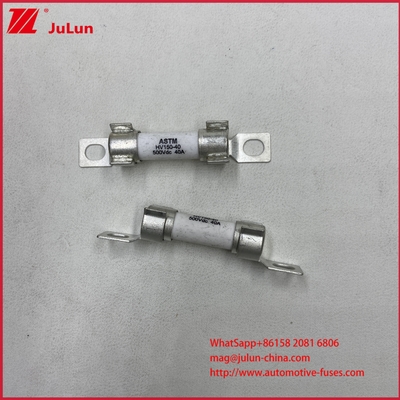 ASTM 15A 30A DC500V Current Electric Vehicle Fuse Protection untuk HEV dalam Bolt Ceramic